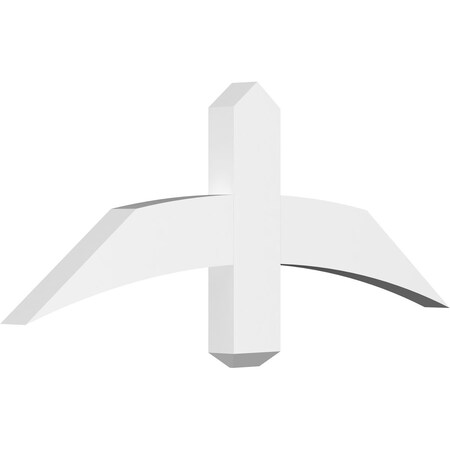 Ekena Millwork Bellingham Architectural Grade PVC Gable Bracket, 36"W x 13 1/2"H x 2"D x 4"F, 9/12 Pitch GBP036X14X0204BEL00